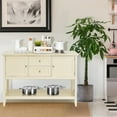 thumbnail image 3 of Giantex Buffet Sideboard, Wood Console Table w/2 Drawers and 2 Storage Cabinets, Ideal for Living Room Kitchen Dining Room Hallway, Beige, 3 of 10