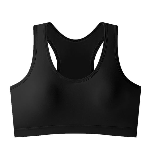 Xfvqtps Sports Bra for Women Racerback Elastic Padded High Impact Yoga Athletic Exercise Cotton Bras Black