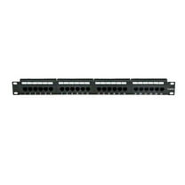 24 Port Cat6a Patch Panel, 19" Horizontal Rackmount or Wall Mount Panel, RJ45 Ethernet 110 Type, 568A/568B Compatible, 1U, Black, CableWholesale