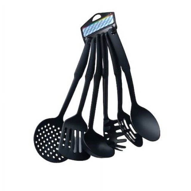 Juego de herramientas de nailon, resistente al calor y antiadherente, perfecto para hornear, cocinar, mezclar y servir, utensilios de cocina de 6 piezas con diseño de una sola pieza sin costuras,