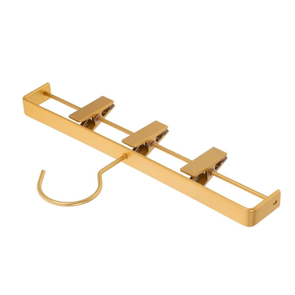 VORCOOL Home Use Plated Gold Metal Pants Hangers Heavy Duty Aluminum Alloy Clips Space Saving