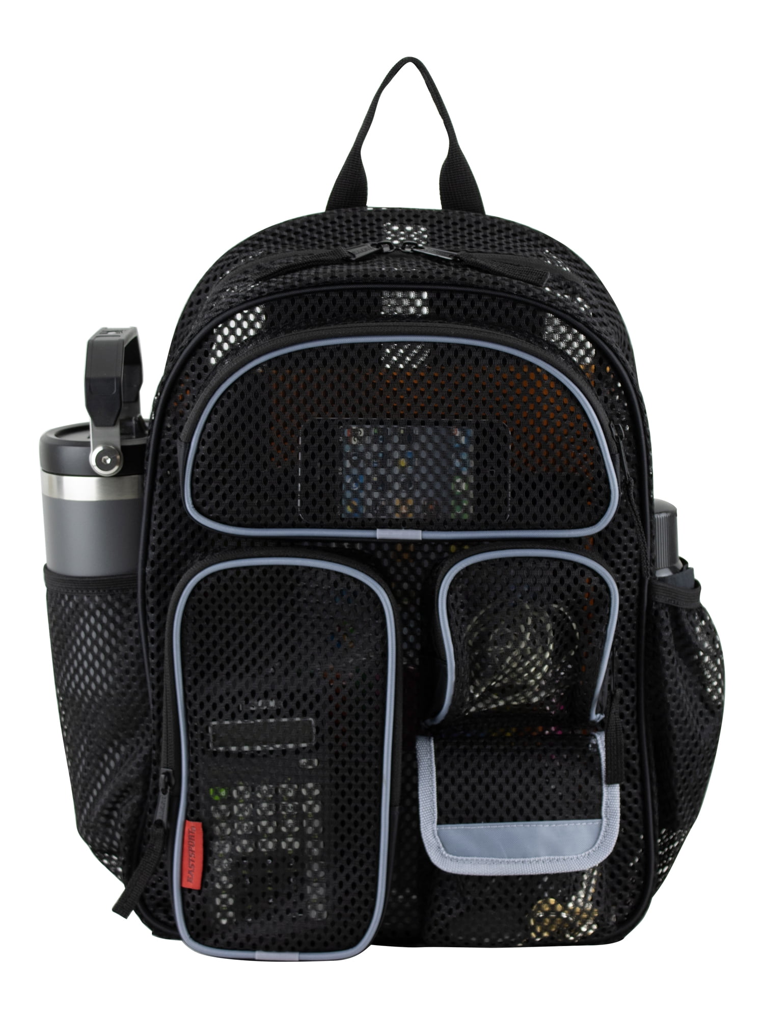 Eastsport Unisex 16" Pro Cargo Mesh Backpack, Black/Gray