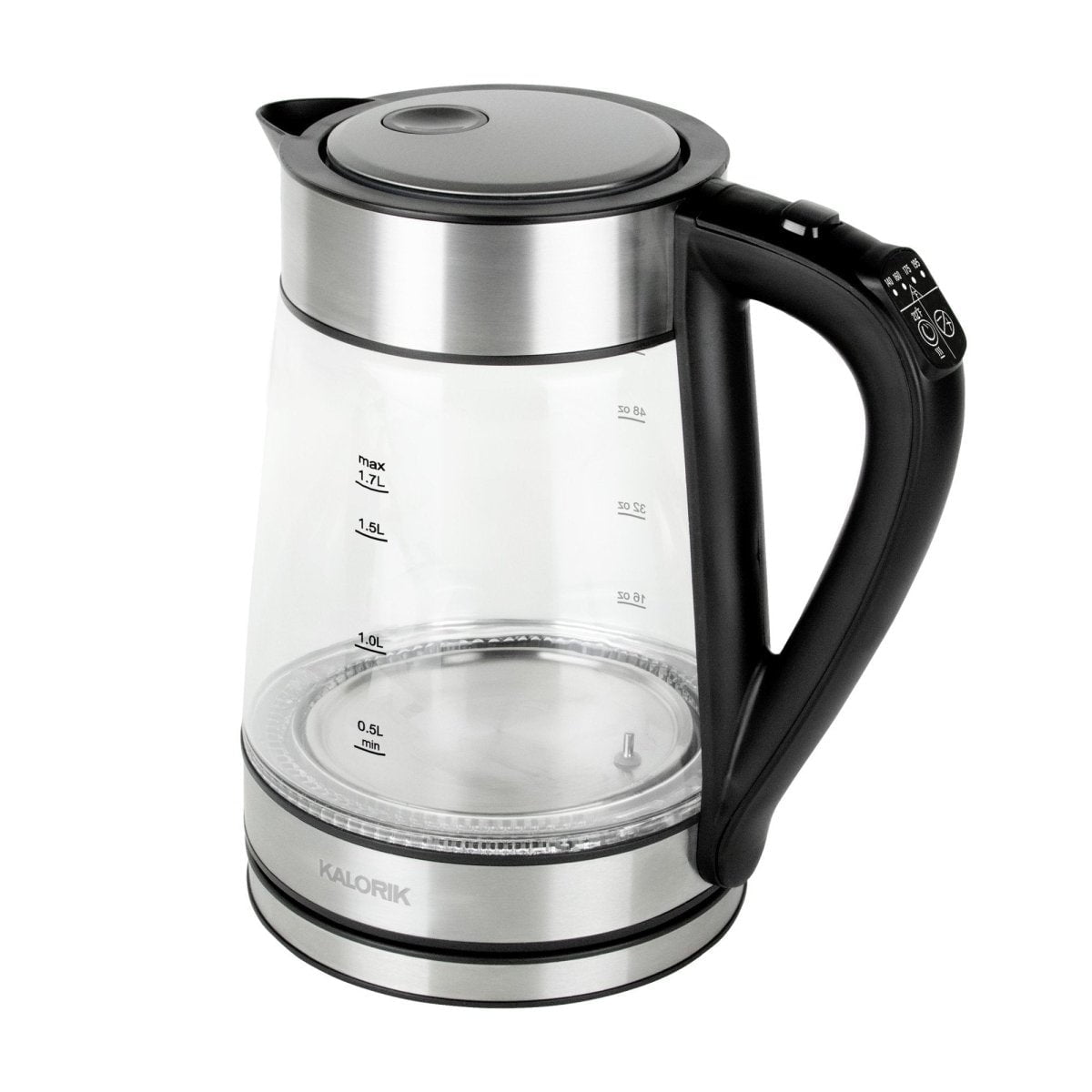 Restored Kalorik 1.7 Liter Digital Temperature Variable Rapid Boil Electric Kettle, Stainless Steel (Refurbished)