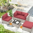 thumbnail image 6 of Kimunuk 9 Pcs Outdoor Patio Replacement Cushions,Waterproof Cushions for 4-Seat Outdoor Sectional Sofa Couch, Fuchsia Red, 6 of 6