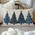 thumbnail image 2 of Blue Christmas Throw Pillow Cover 12x20 Inch Christmas Tree Decorations Outdoor Winter Holiday Xmas Decorative Lumbar Throw Pillow Case for Home Sofa Couch Living Room Bedroom Decor, 2 of 6