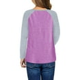 thumbnail image 4 of Akiihool Long Sleeve Shirts for Girls Little Girls Long Sleeve Tee Shirts Soft Layering Pullover Slim Stretchy Tops (Purple,4-5 Years), 4 of 9
