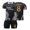 thumbnail image 1 of GZSL 2324 European Soccer Club Dragon Pattern Soccer Jersey, #8 KROOS European Soccer Jersey 2 Piece Set with Collar, Short Sleeve Adult European Soccer Jersey #8/L, 1 of 6