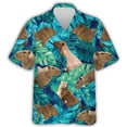 thumbnail image 4 of Camisetas con gráficos de animales lindos de capibara para hombres, ropa con impresión 3D, camisa hawaiana de playa, camisetas de manga corta Y2K, blusas con solapa, 4 of 5