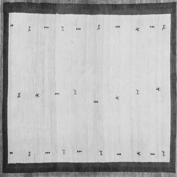Ahgly Company Indoor Square Solid Gray Modern Area Rugs, 5' Square
