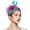 thumbnail image 2 of Women's Fashion Headband Elegant Mesh Tulle Halloween Decor Hat Clip Headband Headbands for Women Pink One Size, 2 of 3