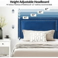 thumbnail image 4 of VECELO Full Upholstered Platform Bed Frame with Adjustable Height Headboard, Strong Wood Slat Support, No Box Spring Needed, Dark Blue, 4 of 6