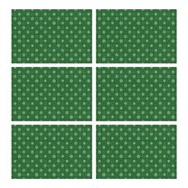Green Christmas Snowflake Pattern Summer Placemats Table Placemats Set Of 6-Linen Kitchen Washable Placemats Table Mats 11.8"x17.7" Non-Slip Heat Resistant