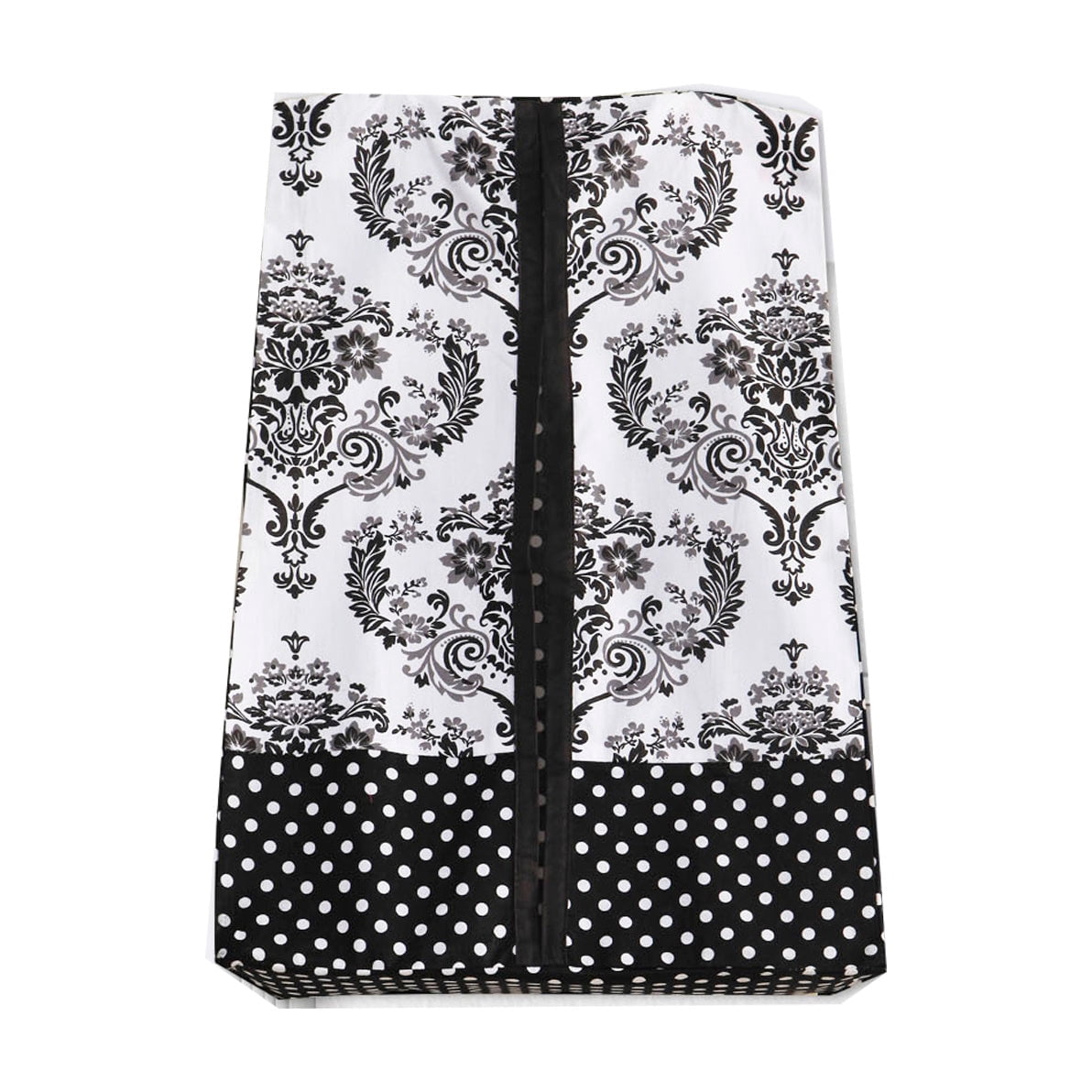 Bacati - Classic Damask 4-Piece Crib Bedding Set with Diaper Stacker - Black/Grey/White Unisex