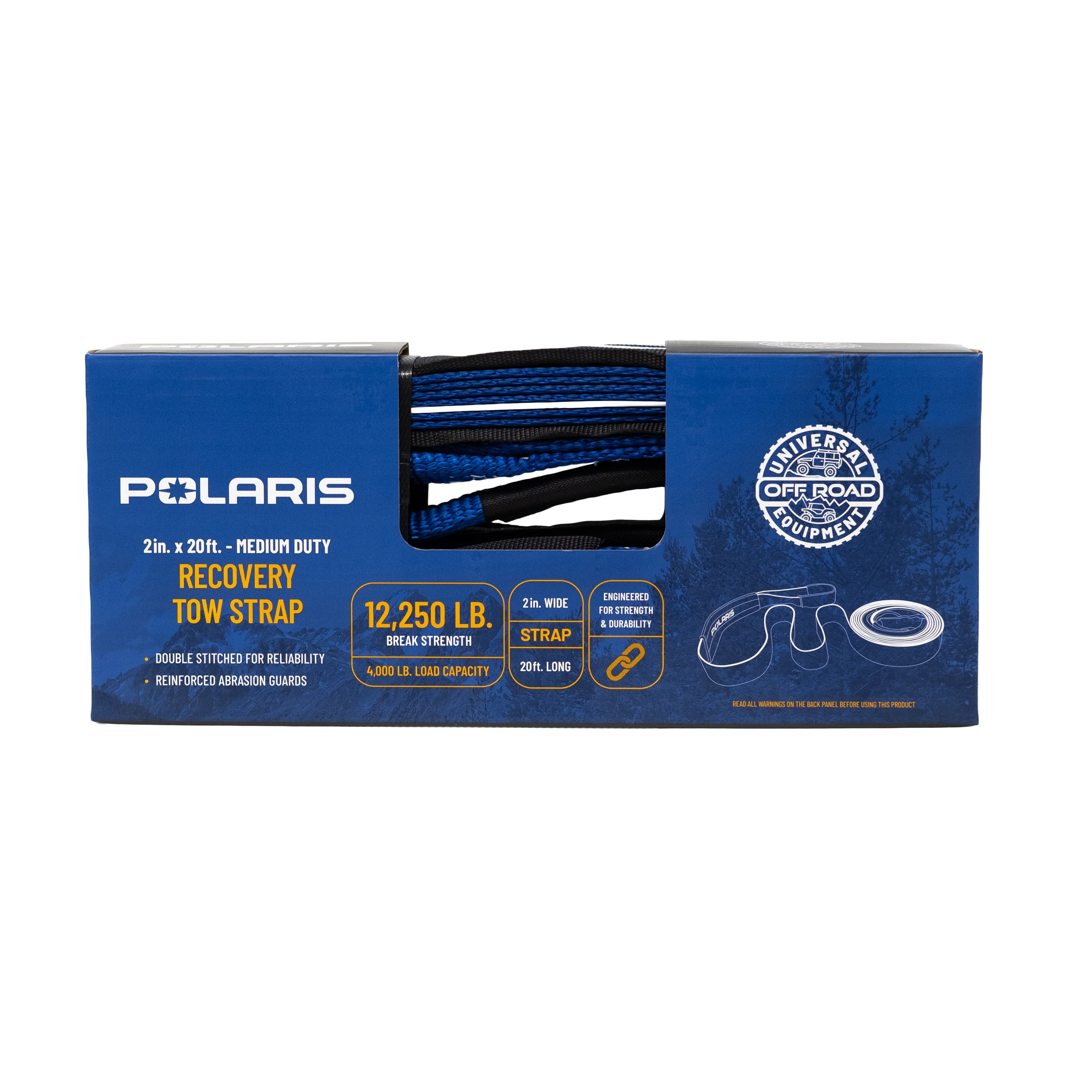 Polaris Tow Strap 2" x 20', Medium Duty Recovery Tow Strap