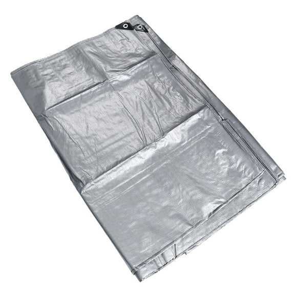 Tarp Poly Tarp Cover Thick Double Silver Waterproof Heat Insulating Sunproof Tear Proof Multipurpose Tarp 13.12ft Width 19.69ft Length