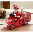 thumbnail image 2 of Ceramic Santa Firetruck Salt and Pepper Shakers Set of 3 Holiday Decor Gift, 2 of 3