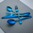 thumbnail image 4 of Elyon Tableware Elyon Luly Mirror Colored Stainless Steel Flatware Set 20 Pieces Blue, 4 of 7