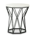 thumbnail image 3 of Baxton Studio Venedict Modern and Contemporary Black Metal End Table with Marble Tabletop, 3 of 8