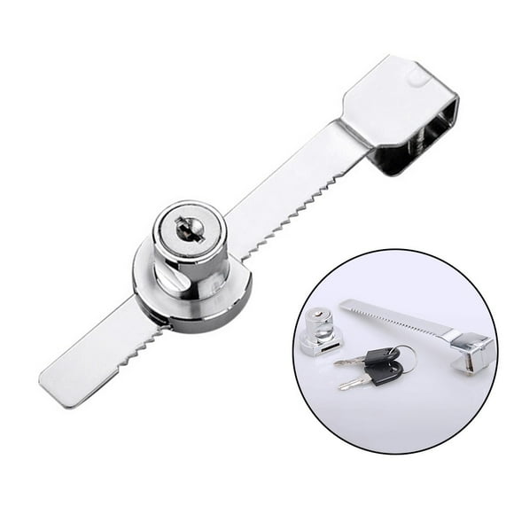 1pcs Glass Cabinet Lock Reptile Vivarium Terrarium Showcase Display Cabinet Sliding Glass Door Window Lock With 2 Keys