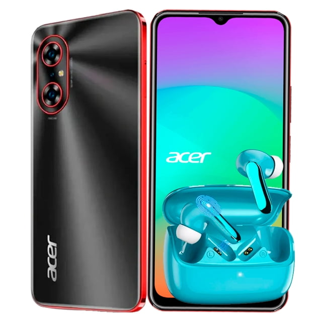 Smartphone Acer Sospiro AC50 256GB Rojo Negro 6Gb Ram + Audífonos Fresh Fun S19