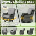 thumbnail image 3 of PARKWELL Patio Swivel Glider Chairs Set of 2,Outdoor All-Weather Rattan Wicker Swivel Rocking Lounge Chair with Cushions for Backyard Porch Pool,Gray/Gray, 3 of 9