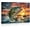 Frame-style, variant on American Flag Largemouth Bass Fishing Wall Art Vintage Sunset Poster Print
