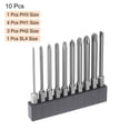 thumbnail image 3 of 10 Pieces Phillips Slotted Screwdriver Bit Set PH1-PH3 Cross SL4/4mm Flat Head 3" Long Magnetic Screw Drill Bits, 3 of 7