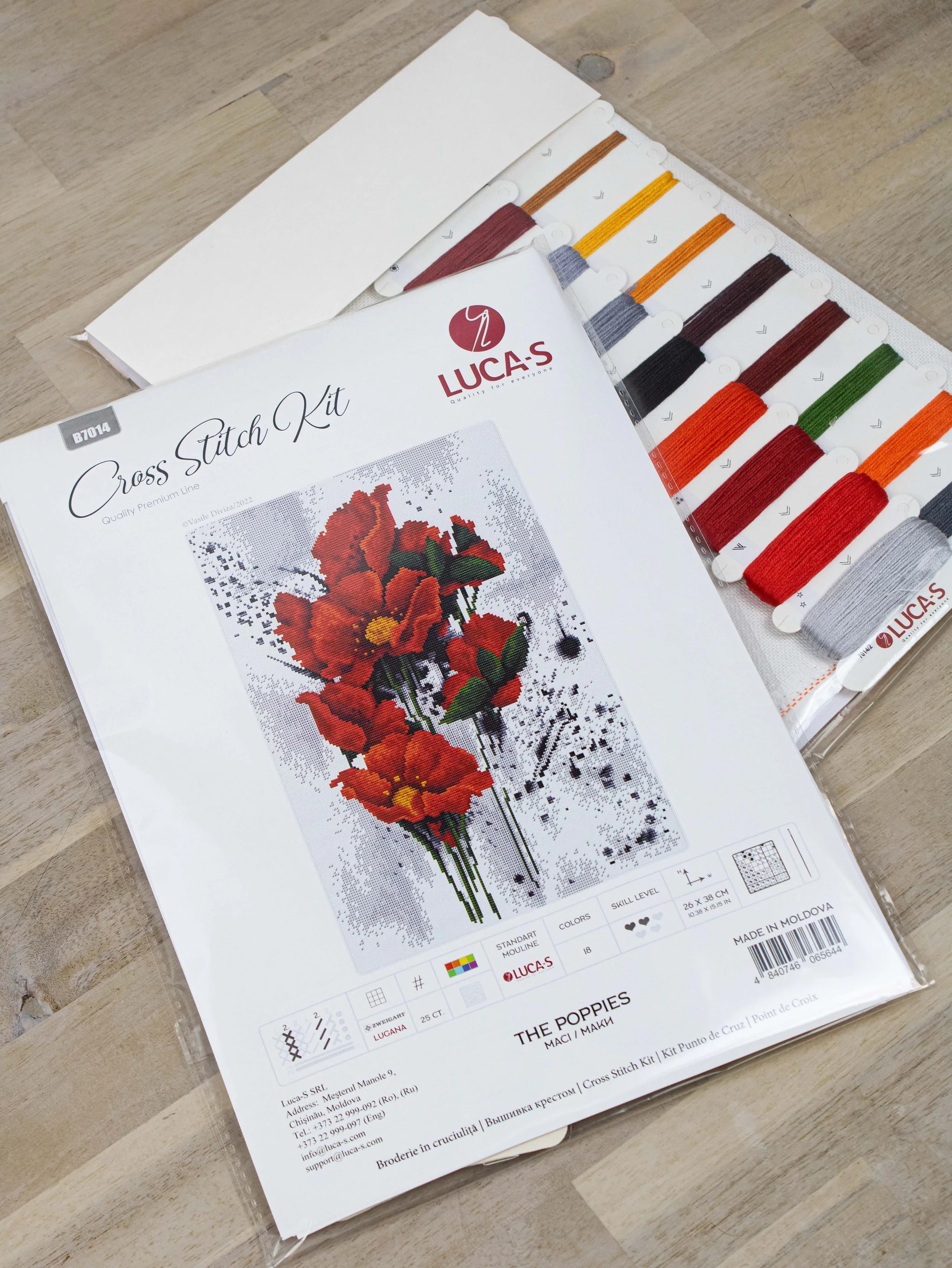 Luca-S The Red Poppies Counted Cross-Stitch Kit