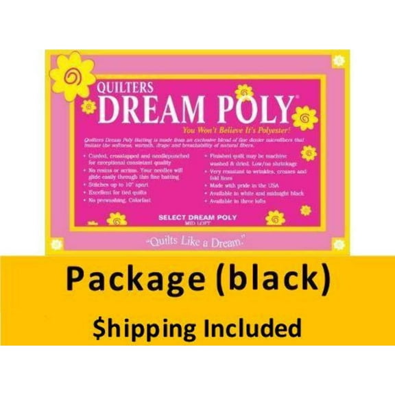 BP4THPK Dream Black Poly Select Batting (Package), Throw 60 in x 60 in) shipping included*