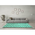 thumbnail image 3 of Ahgly Company Machine Washable Indoor Rectangle Abstract Turquoise Blue Contemporary Area Rugs, 4' x 6', 3 of 4