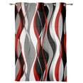thumbnail image 4 of 2 Panels Stereo Abstract Line Gradient Red Black Curtains for Bedroom Living Room Drapes Kitchen Kid's Room Window Curtain Home Decor, 4 of 7
