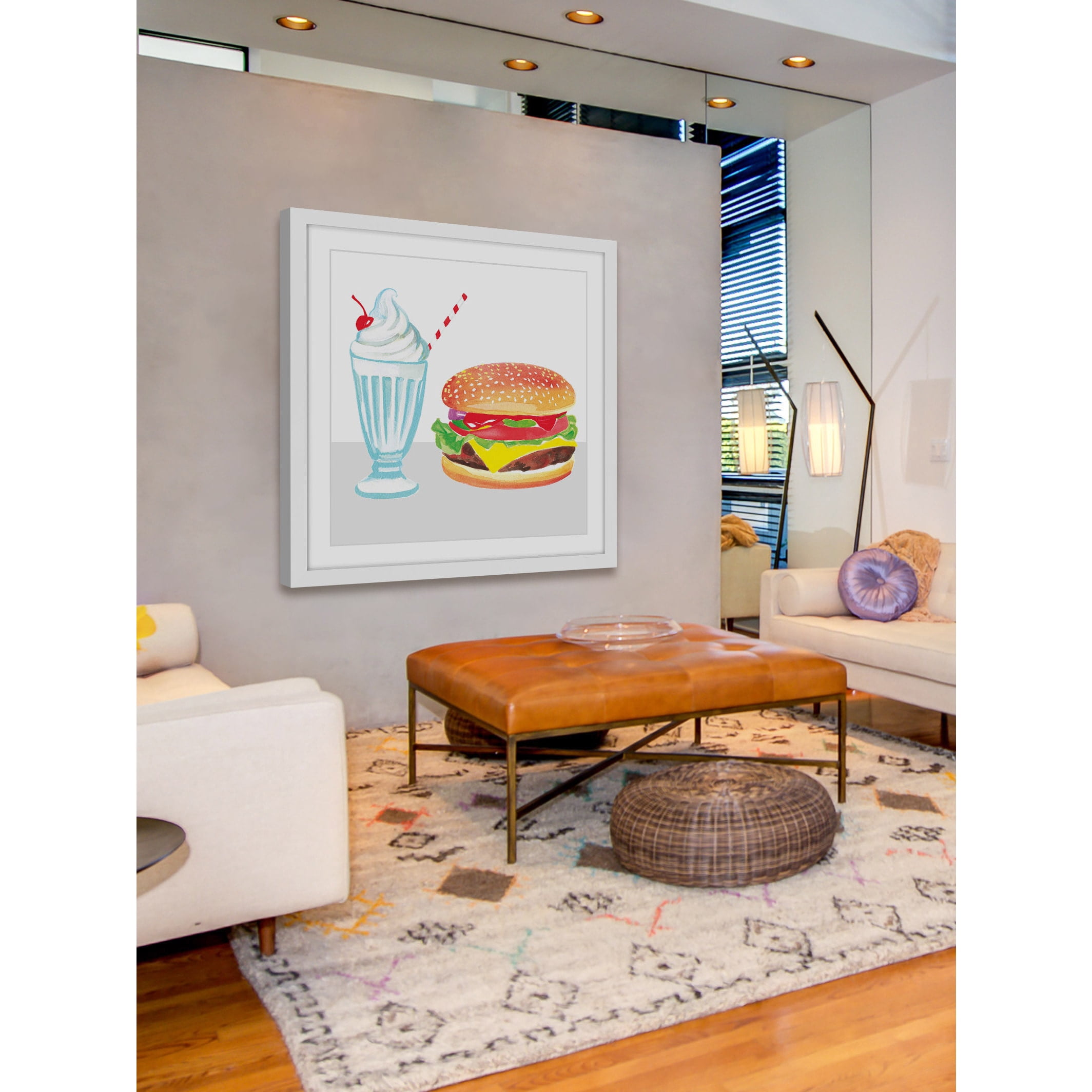 Marmont Hill "Burger & Shake" by Molly Rosner Framed Painting Art Print