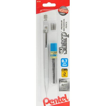 Sharp Pentel Sharp Mechanical Pencil (0.7 mm) Metallic Barrels, Assorted Barrel Colors