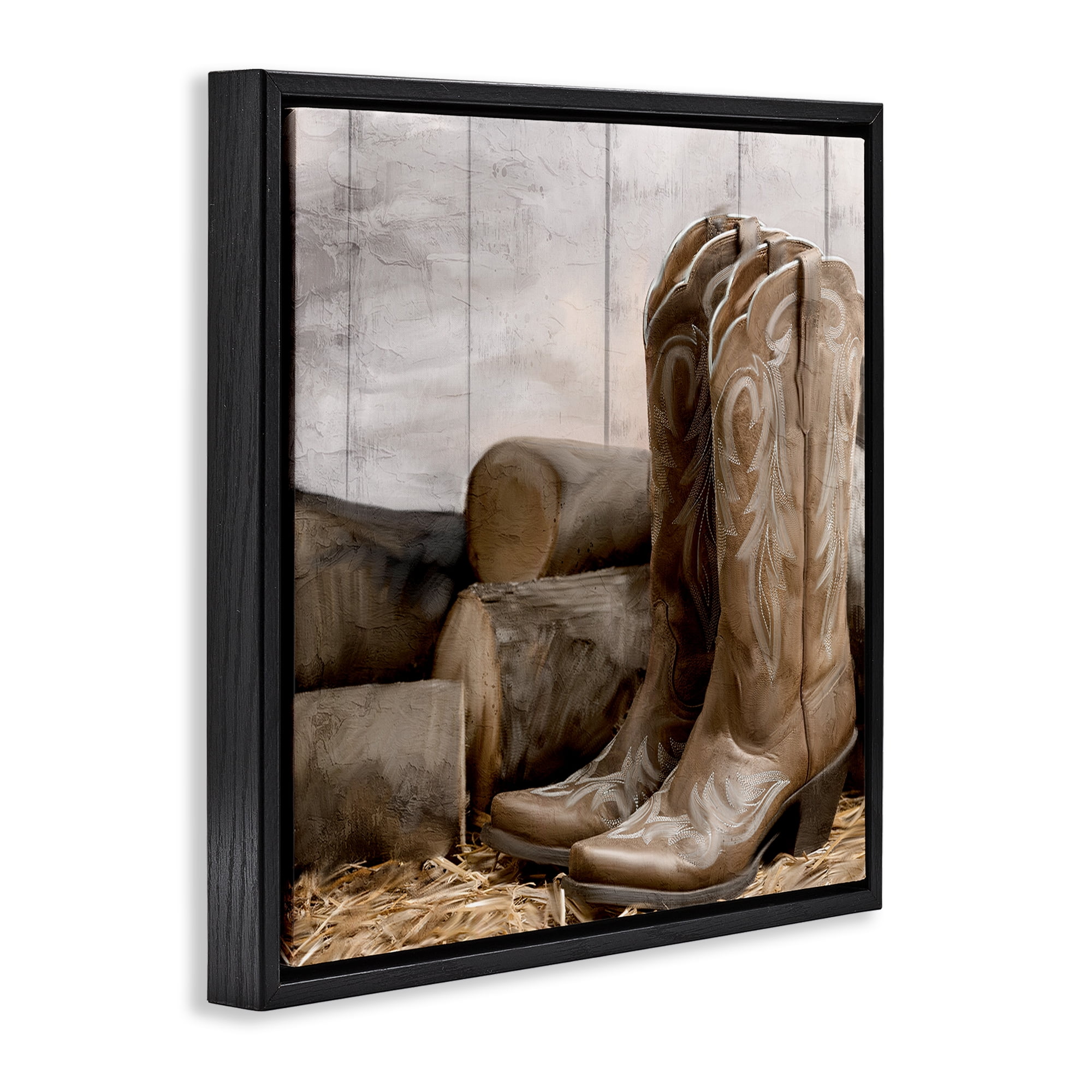 Stupell Industries Kick Off Your Boots Black Framed Floater Canvas Wall Art, design by Kim Allen