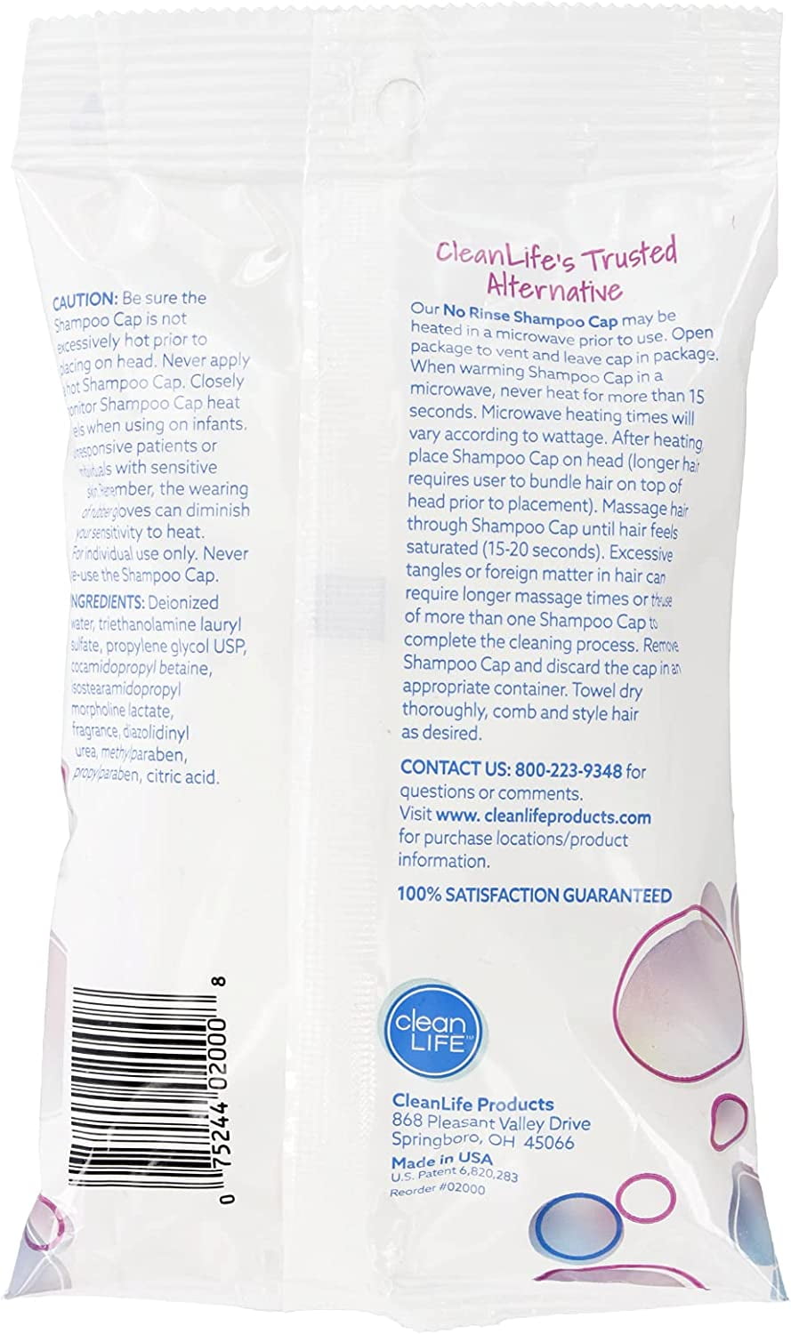 No Rinse Shampoo Cap 5 Pack