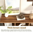 thumbnail image 3 of HOHYN Farmhouse 3 Tier Open Book Shelf, Wood and Metal 6 Cube Storage Organizer, Modern Low Horizontal Bookshelf for Bedroom Living, Long Wide Office Cubby Bookcase with Storage, Rustic Brown, 3 of 8