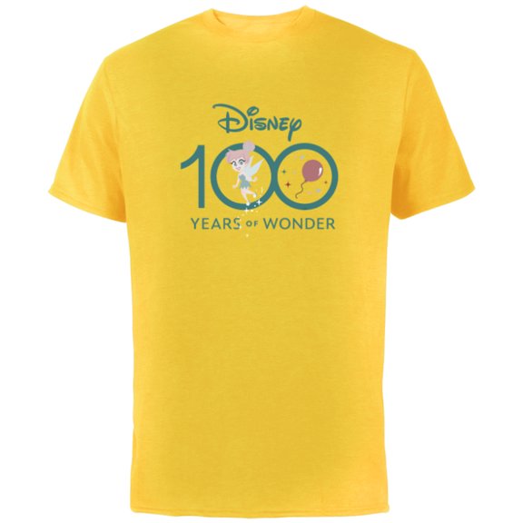 Disney 100 Years of Wonder Tinker Bell Muted Cute D100 - Short Sleeve Cotton T-Shirt for Adults - Customized-Yellow