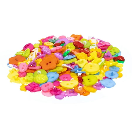Mix Mixed Buttons Mixed Small Plastic Buttons - 200 pack - Multiple Colors, Sizes and Styles - Great for Children - Sewing Fasteners Scrapbooking DIY Crafts ()
