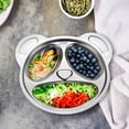 thumbnail image 3 of 4 Pcs Divider Plates, Stainless Steel Panda Plates with Dividers for Picky Eaters, Lunch, Camping, Dishwasher Safe, 3 of 6