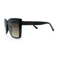 thumbnail image 6 of Womens Rectangle Inset Lens Minimalist Fashion Plastic Sunglasses Black - Brown, 6 of 8