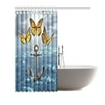 thumbnail image 2 of ARTJIA Storm Ocean Butterfly Anchor Shower Curtain Hooks 66x72 inches Blue Color Fabric Lifting the Burden -Monarch Butterfly Raising A Heavy Anchor from A Stormy Ocean, 2 of 3