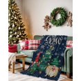 thumbnail image 2 of Christmas Tree Gnome Flannel Blanket for Bed,Travel and Camping, Winter Snowflake Dark Blue Super Soft Cozy Blanket for All Seasons 32"x48", 2 of 6