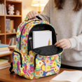 thumbnail image 5 of FKELYI Kids Backpack for Girls 17 Inch School Backpacks Abstract Hippie Flower Print Large Capacity Bookbag with Multi-Pockets Casual Daypack for Elementary Student, 5 of 7