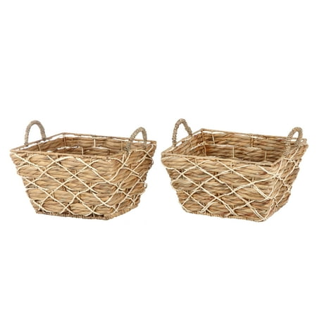 Better Homes & Gardens Rectangle Water Hyacinth 2PC Basket Set