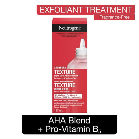 Neutrogena Traitement Exfoliant pour Texture Irrégulière, Nettoyant pour le Visage, Acide Citrique & Acide Glycolique, Vitamine B5, Sans Parfum