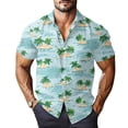 thumbnail image 2 of Hawaiian Mens Shirts Short Sleeve Ocean Wave Print Button Down Shirts Casual Stylish Beach Vacation Blouses, 2 of 7