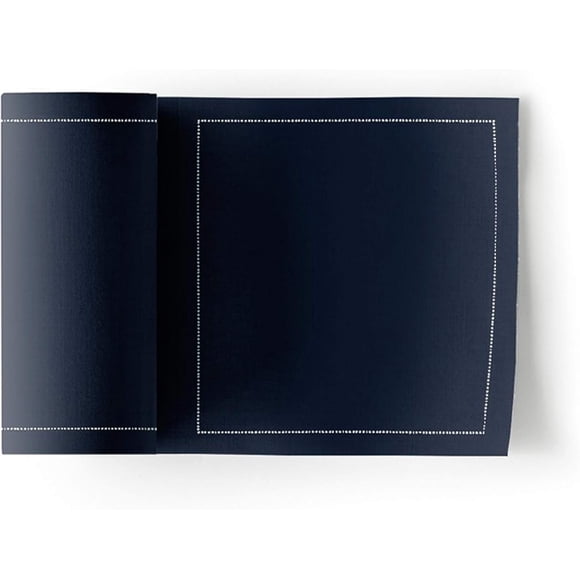 MY DRAP Cocktail Napkins, Reusable Cotton Napkins Roll 4.5 x 4.5 IN (100 Napkins, Petrol Blue)