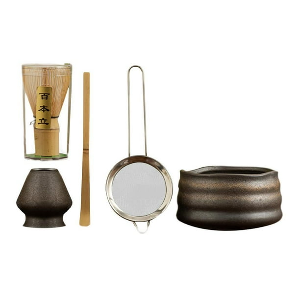 5 piezas Matcha Ceremony Set Matcha Bowl Accesorios Ceremonial Sifter Sifter Matcha Tea Making Kit para regalo de la sala de té