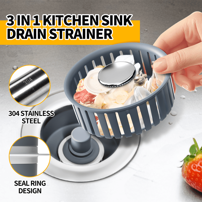 Propuri 3-in-1 Stainless Steel Sink Drain Strainer & Stopper photo 2