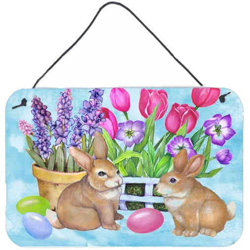 Carolines Treasures PJC1066DS812  Beginnings Easter Rabbit Wall or Door Hanging Prints  8x12 multicolor